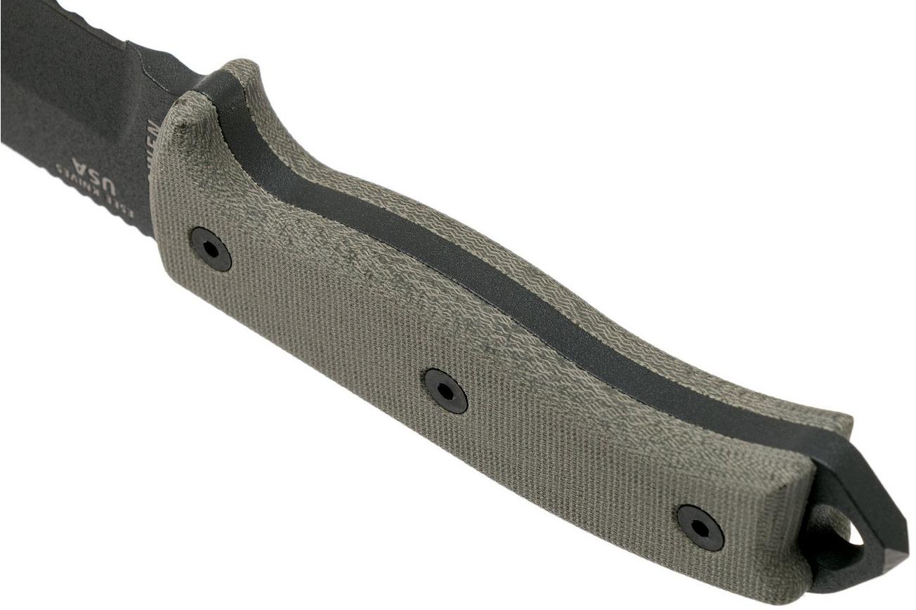 ESEE Model 5 Tactical Gunsmoke, desert tan handle 5S-TG met kydex schede   riemclip