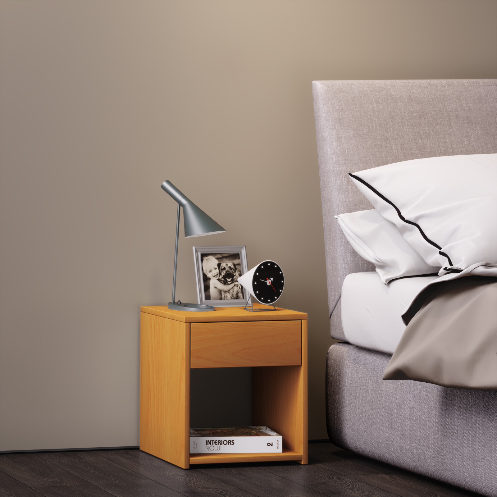 Beistelltisch Sledo Mini - Buche - Schublade - 35 cm breit