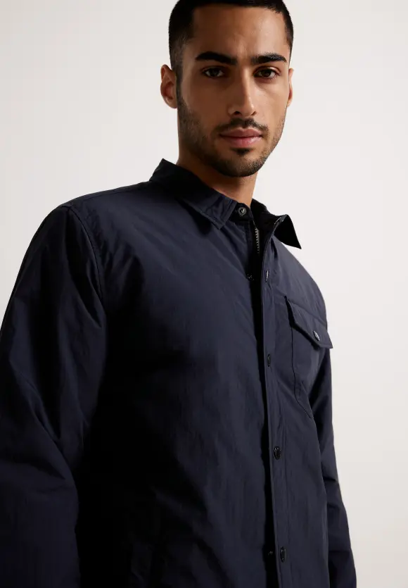 Gefüttertes Overshirt - deep night blue