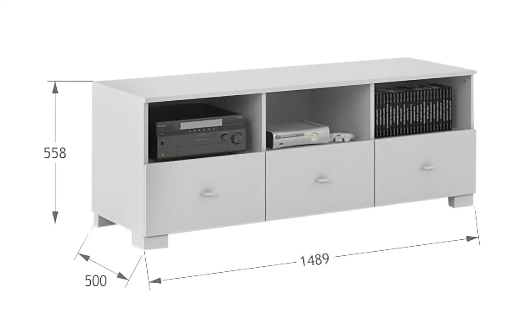 TV-Unterteil Uni White