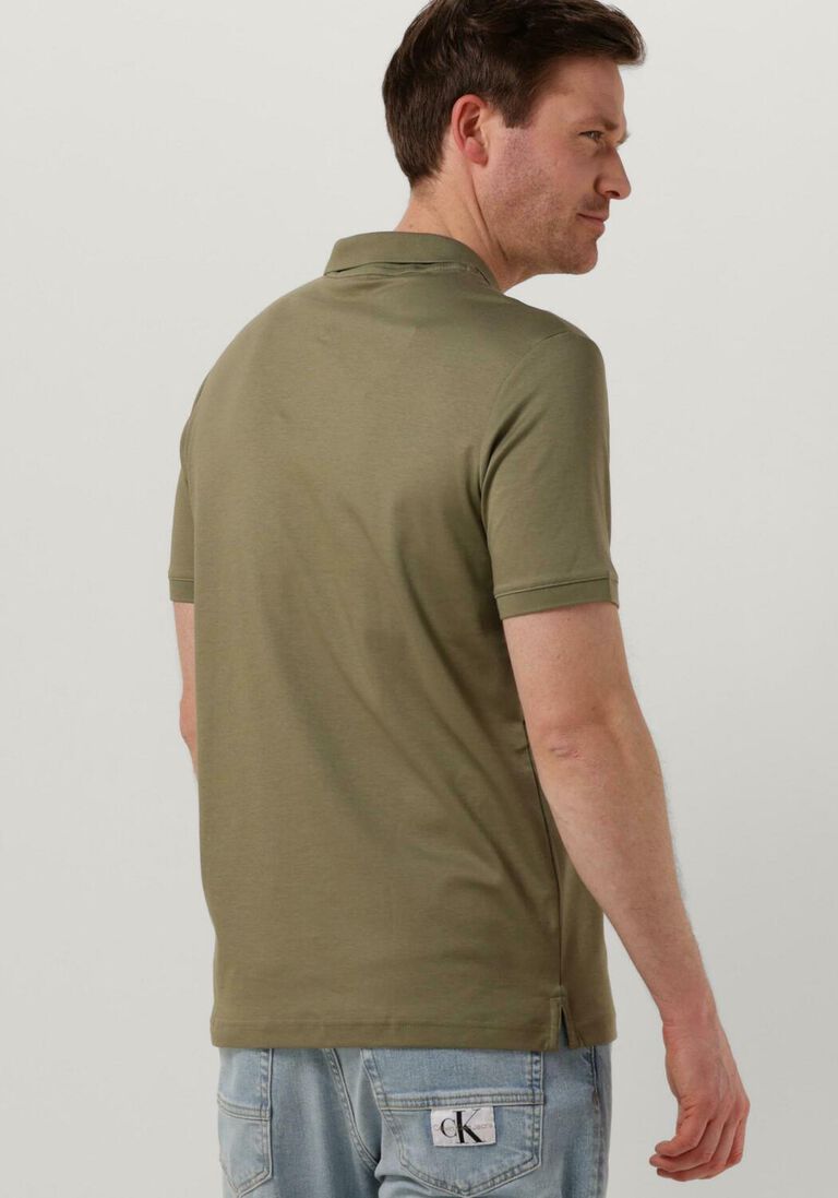 CALVIN KLEIN khaki calvin klein polo smooth cotton slim polo