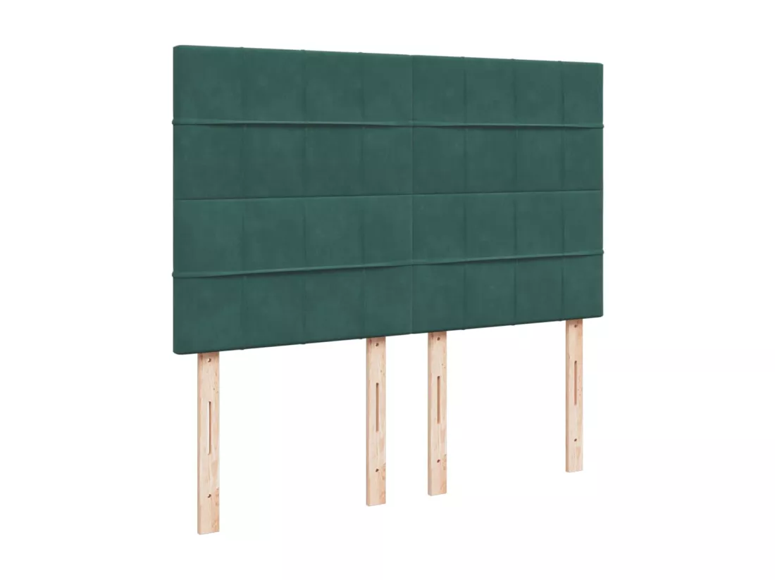 Sommier à lattes de lit et matelas Vert foncé 140x190cm Velours
