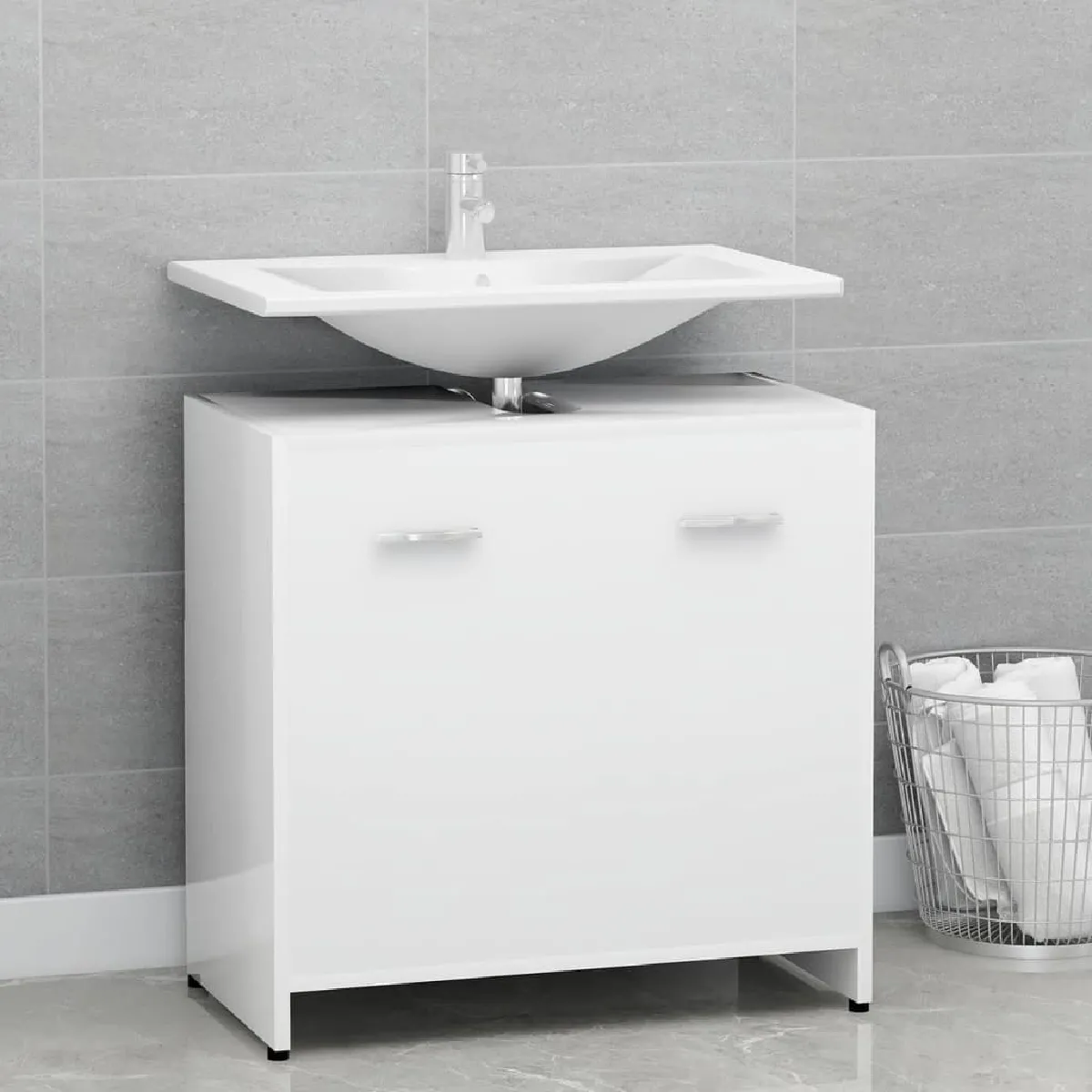 vidaXL Armoire de salle de bain blanc