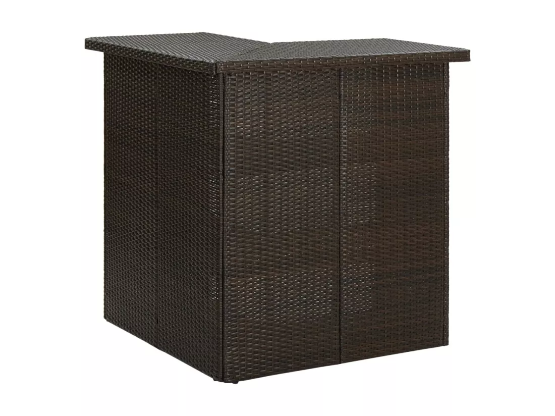 Table d'angle de bar Marron 100x50x105 cm Résine tressée