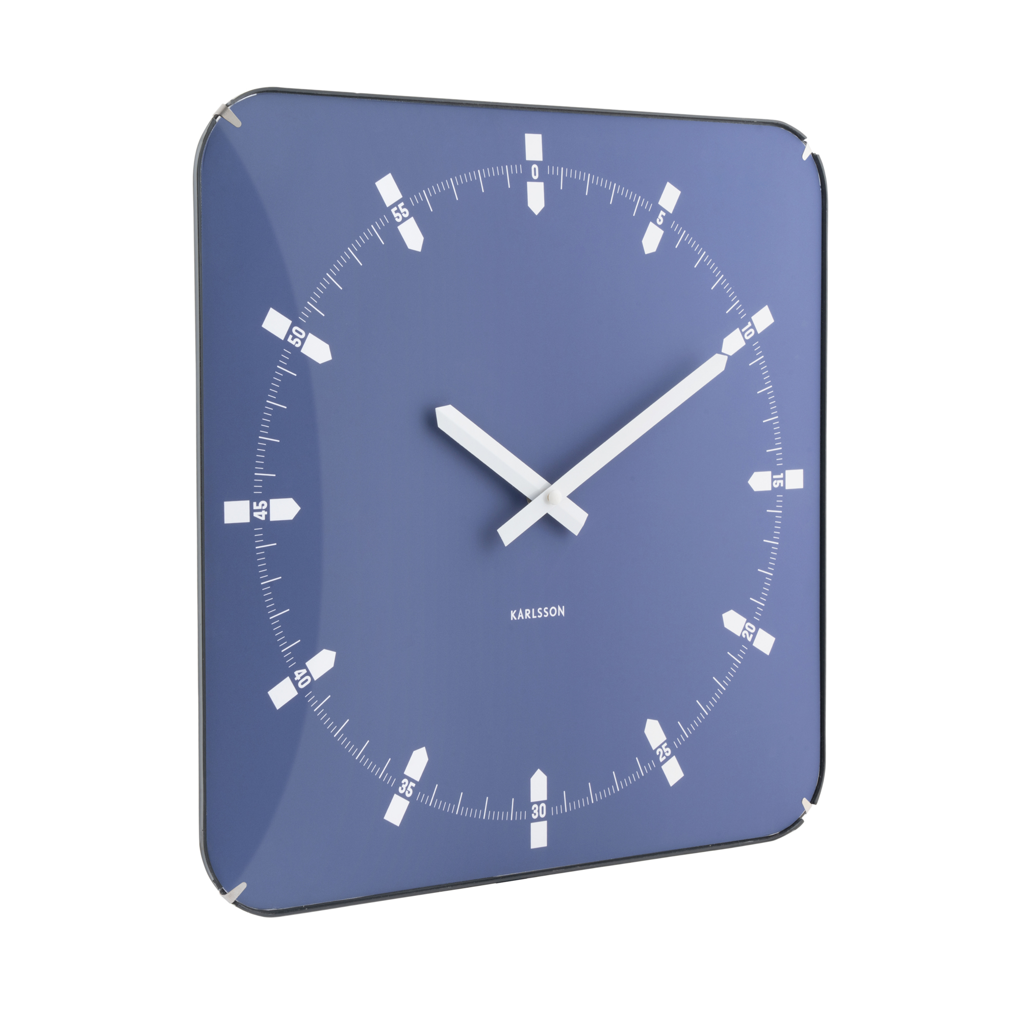 Wandklok Sucinto Dome Square Navy blauw
