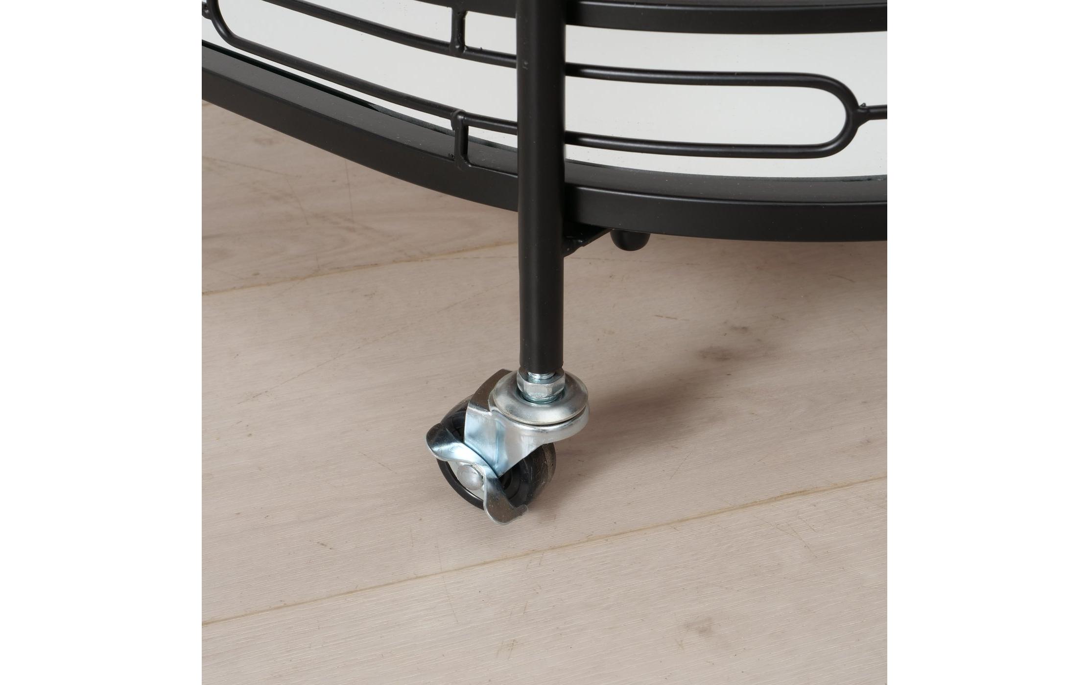 Servierwagen Thilo 71 x 42 x 78 cm, Schwarz<br>Tabletttisch