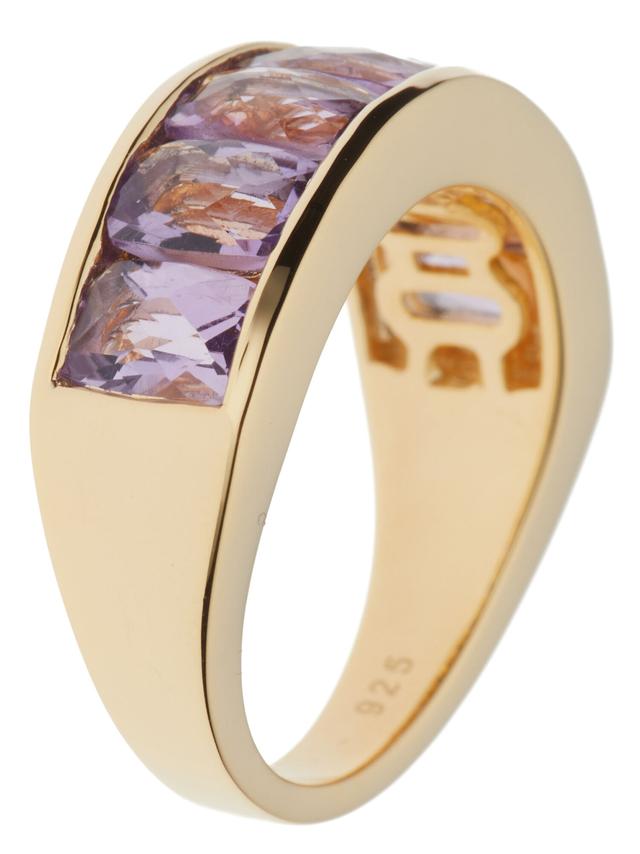 Rivière-Ring Amethyst, Silber 925, vergoldet