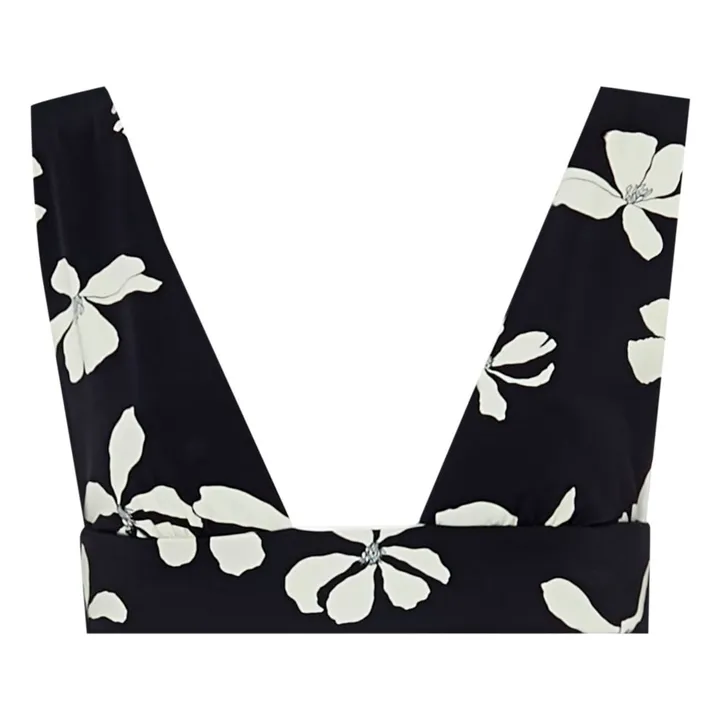Khaven Haut de Maillot Yasmine Imprimé Vintage | Noir