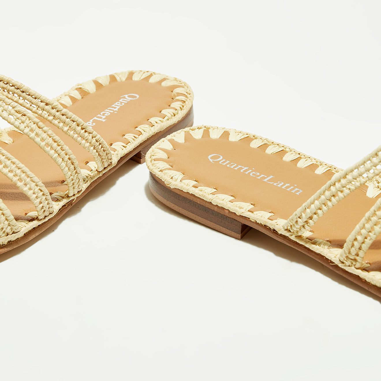 Quartier Latin Mules en Raphia naturelles