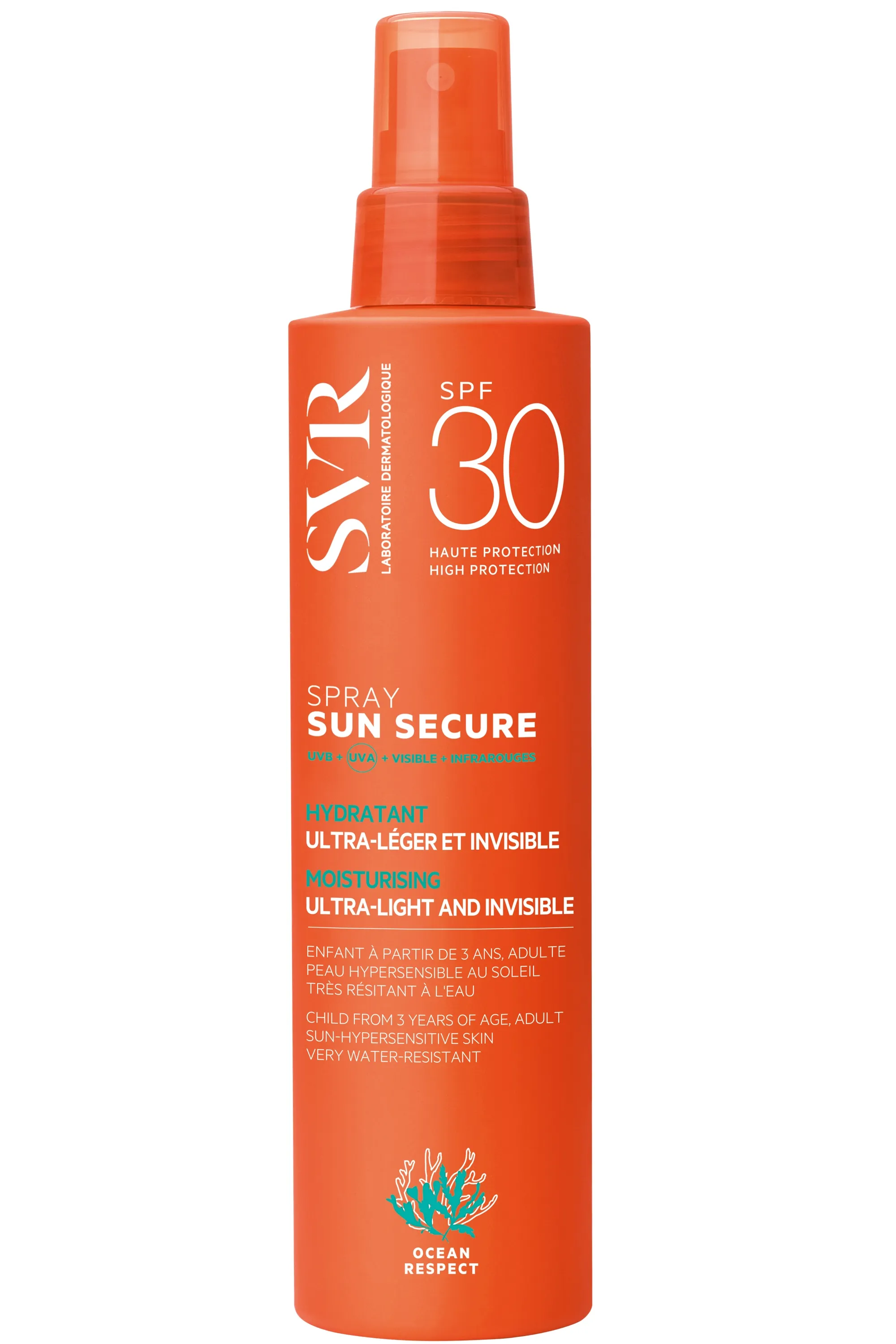 SVR Spray solaire hydratant ultra-léger et invisible SPF30-200 ml