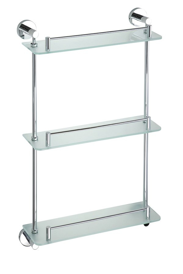 Sapho X-Round glazen planchet 40cm met rail 3 laags chroom