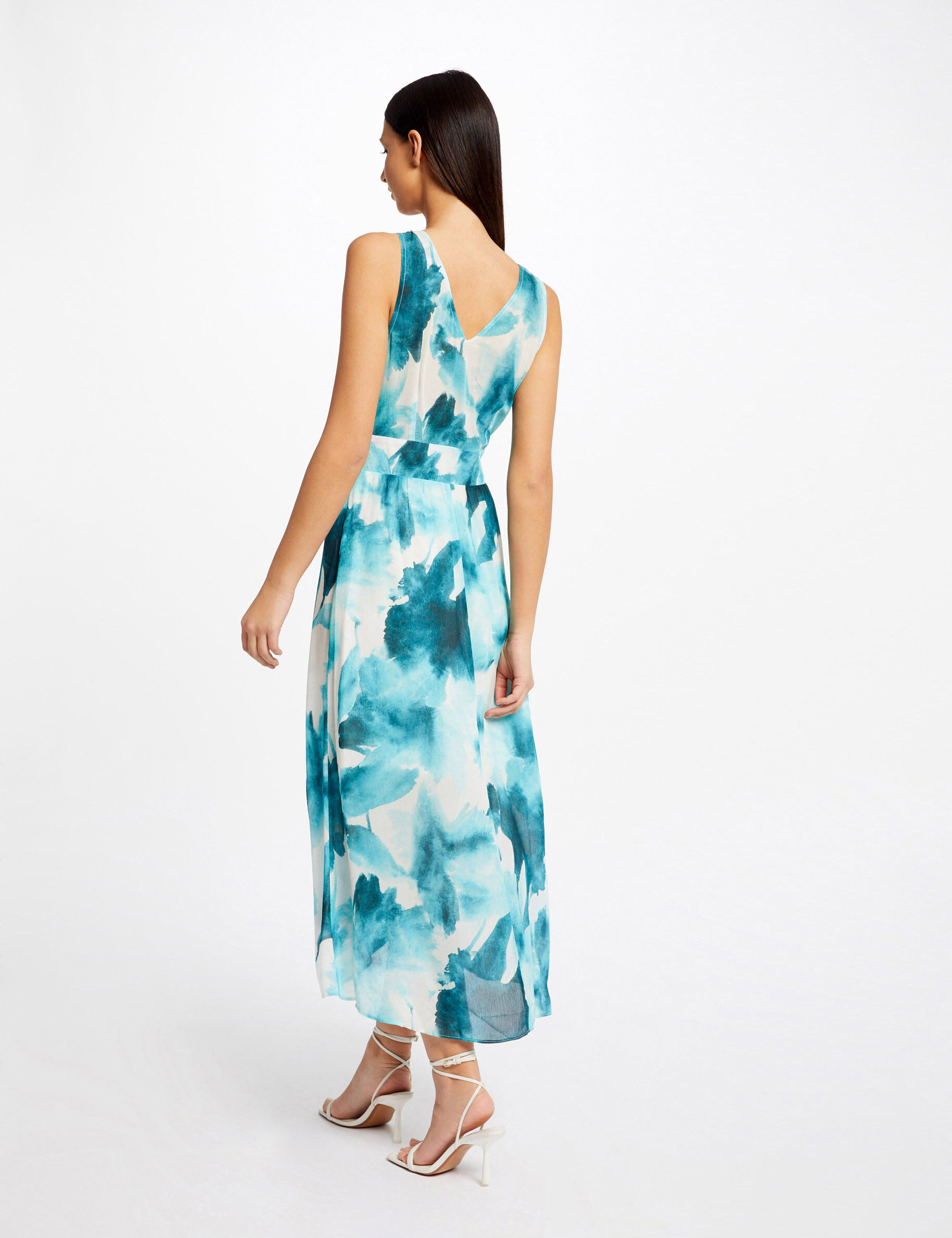 Robe longue portefeuille imprimée multico femme - multico