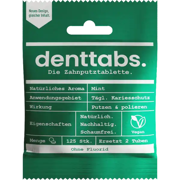 Zahnputz-Tabletten Mint ohne Fluorid