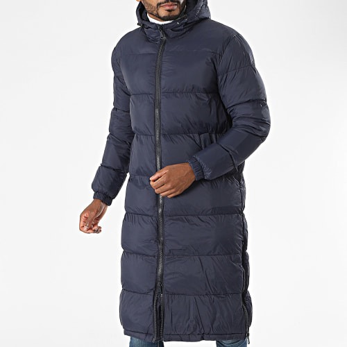 Doudoune Capuche Longue Bleu Marine