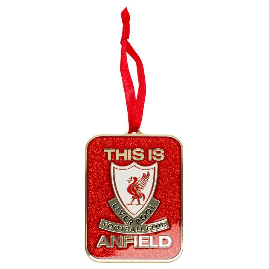 Liverpool This Is Anfield Glitter Christmas Decoration - Rouge