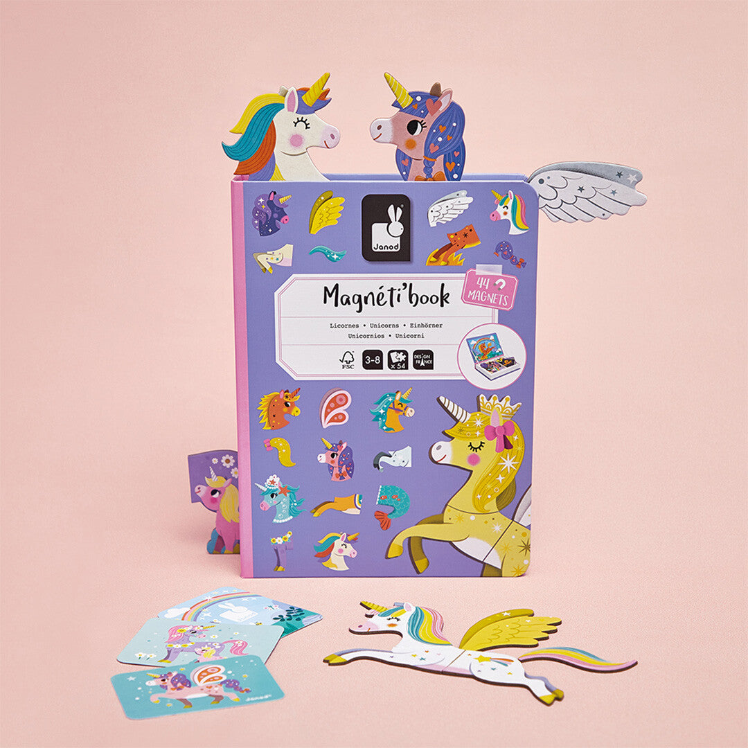Janod magneetboek eenhoorns - 44st