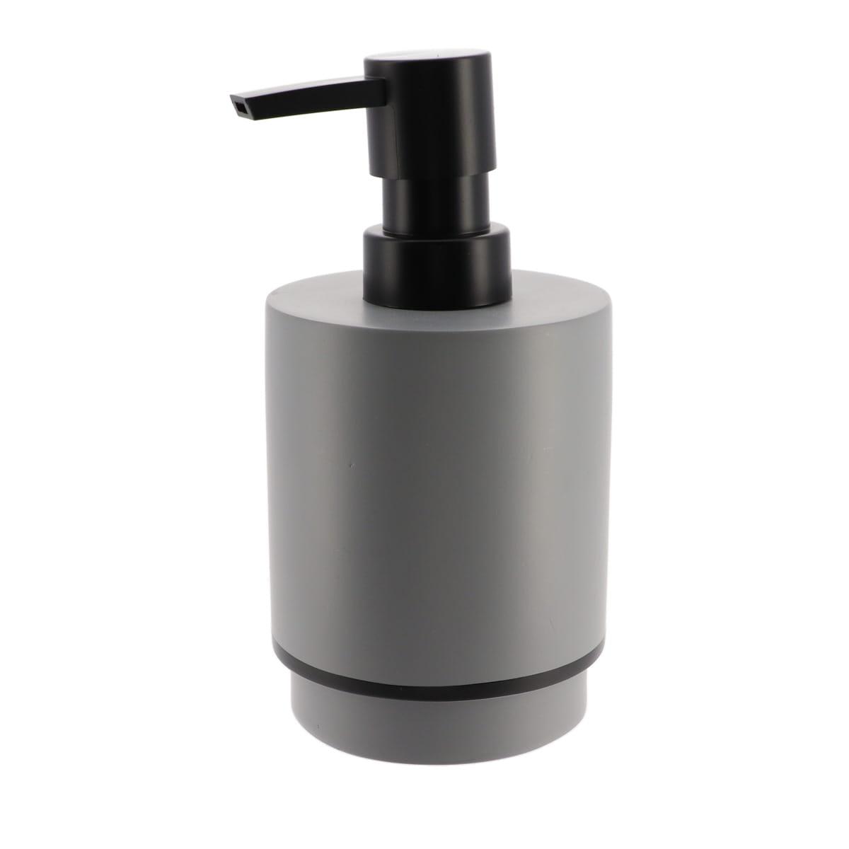 DISTRIBUTEUR SAVON POLYRESINE ROND 290ML GRIS NOIR