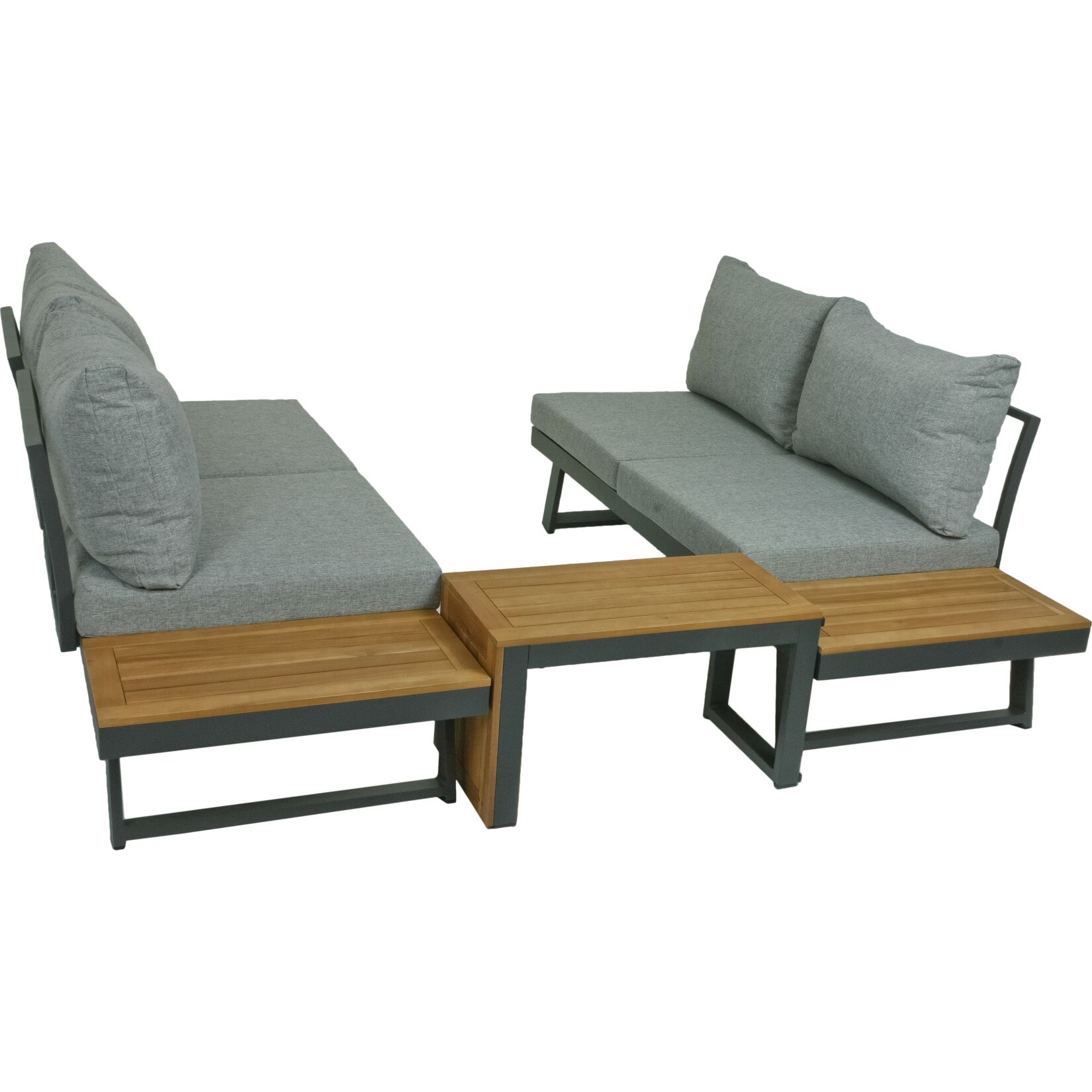 Sitzgarnitur Sitzgruppe Holz Garten Lounge Set Gartenmöbel Massiv Tisch Sofa