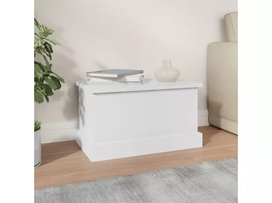 Boîte de rangement blanc brillant 50x30x28 bois d'ingénierie