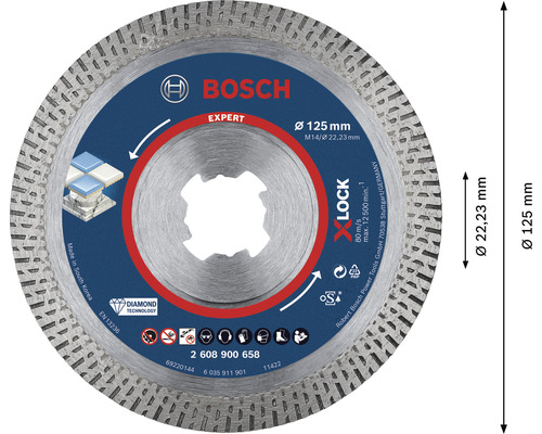 Diamantdoorslijpschijf Bosch Expert HardCeramic Ø 125x22,23 mm