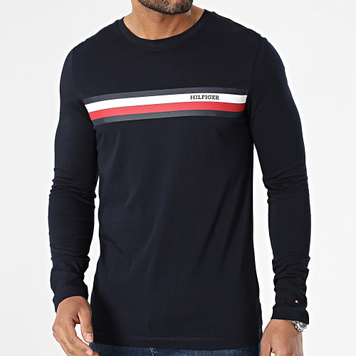 Tee Shirt Manches Longues Rwb Monotype Chest Stripe 2366 Bleu Marine