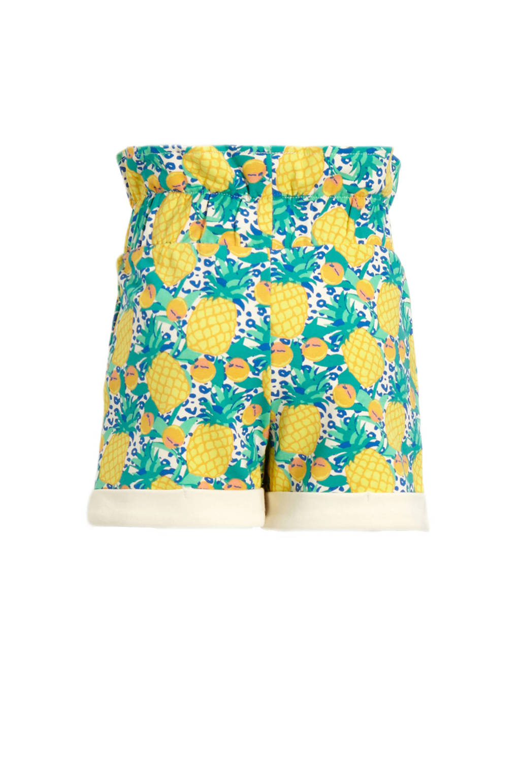Orange Stars short Mona met all over print turquoise/geel