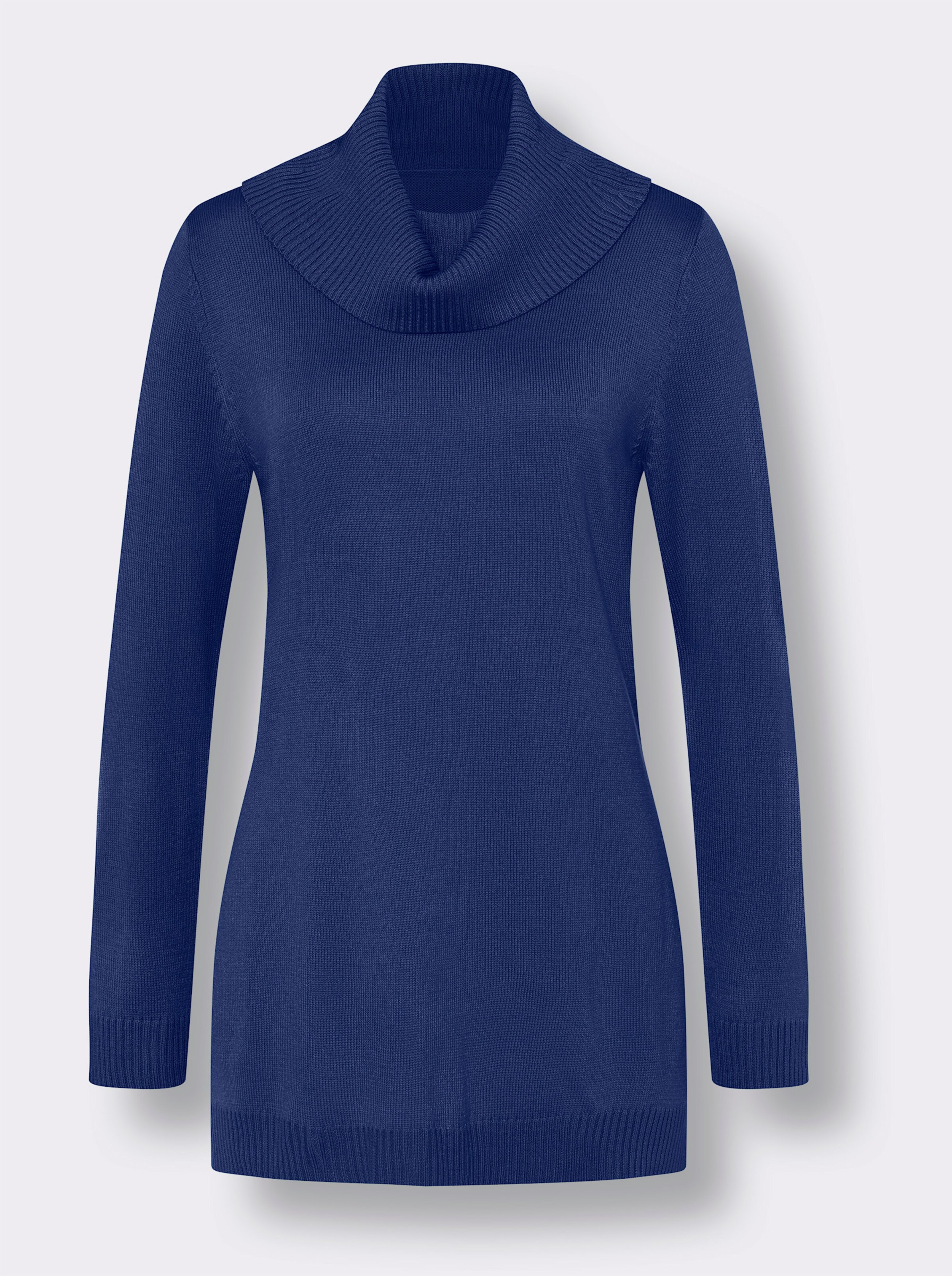 Longpullover mit halsfernem Kragen