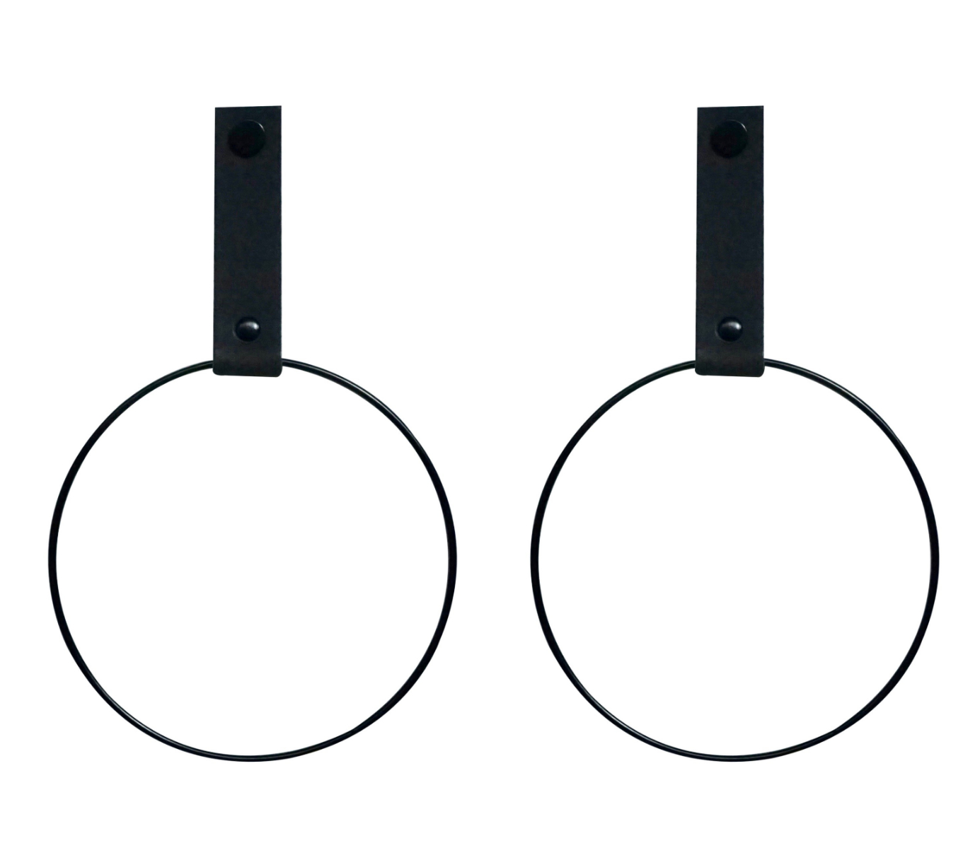 Leren handdoekring maat M (ring zwart) 2x leren handdoekring  |  ZWART maat M