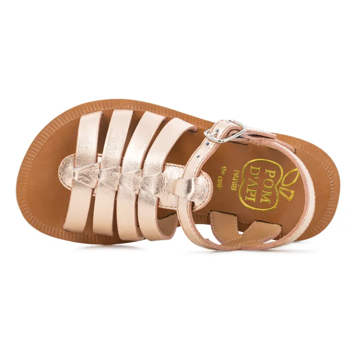 Pom d'Api Sandales Plagette Strap | Or rose