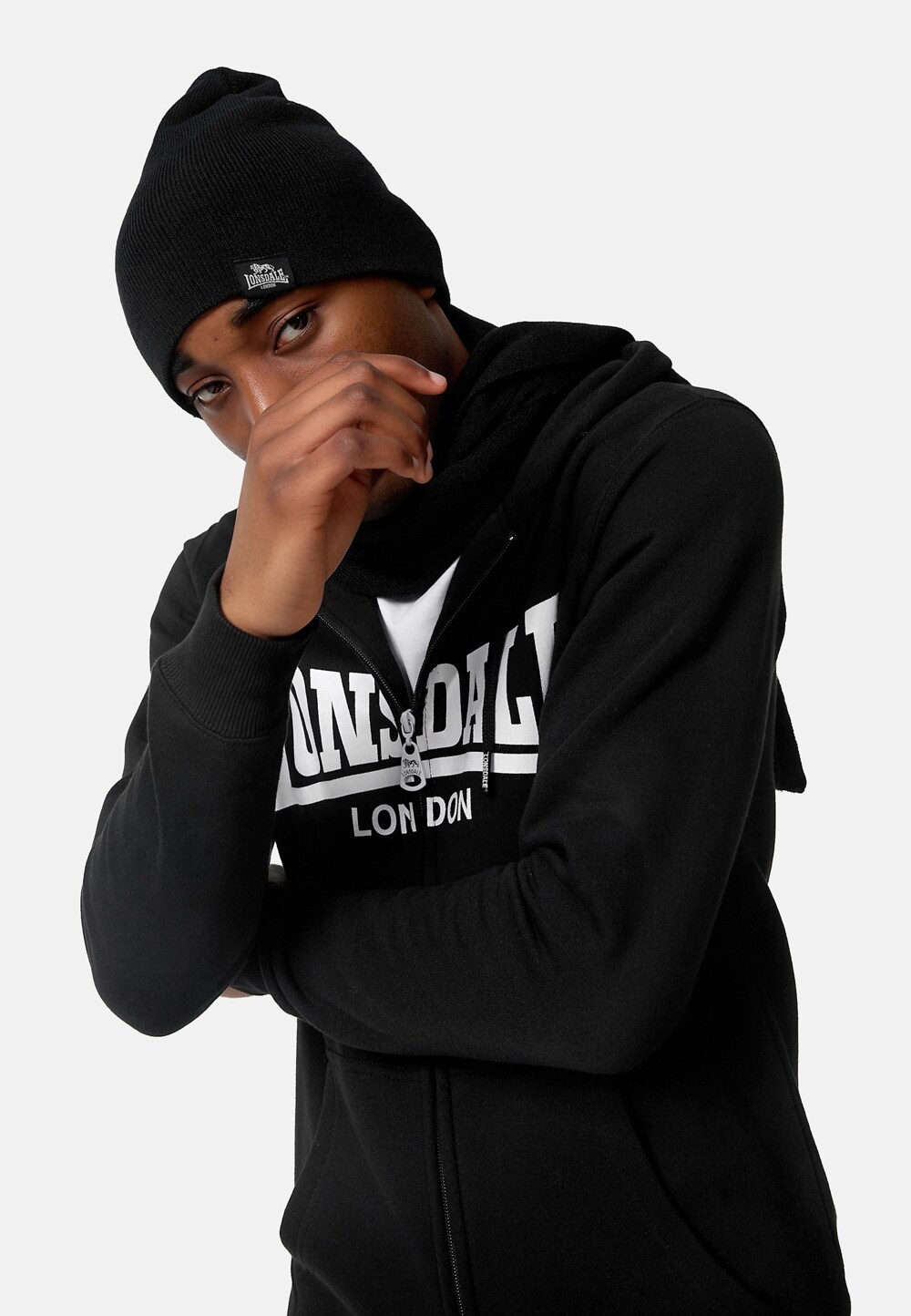 Lonsdale Unisex Schal und Mütze Set LEAFIELD