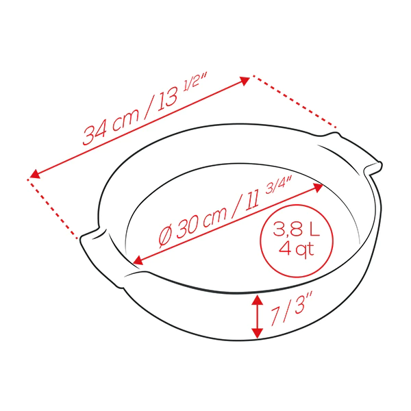 Plat four rond céramique écru 34 cm Peugeot Peugeot