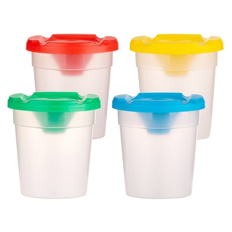 Wasserbecher mit Pinselablage und Auslaufschutz