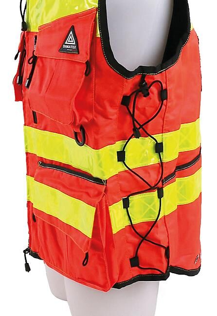 DIMATEX - GILET DE SIGNALISATION STAFF ROUGE (sur commande)