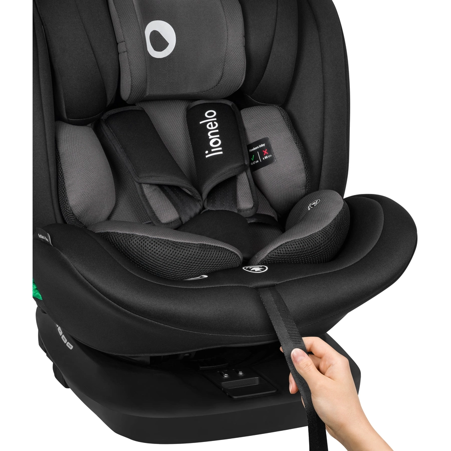 lionelo Kindersitz Bastiaan i-Size Black Grey