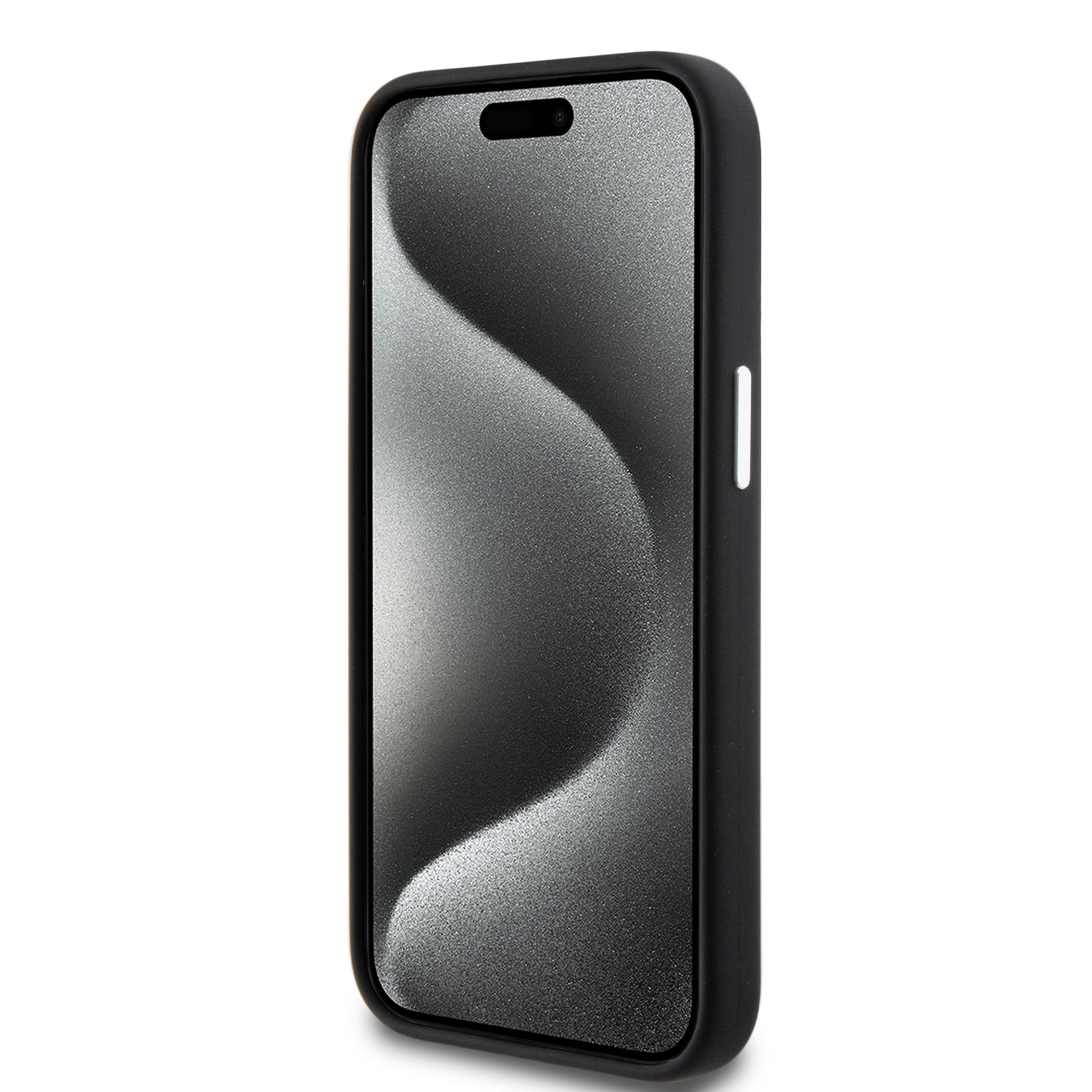 iPhone 15 MagSafe Silikon Hardcase Hülle Metall Logo (BMHMP15SSILBK2) - Schwarz