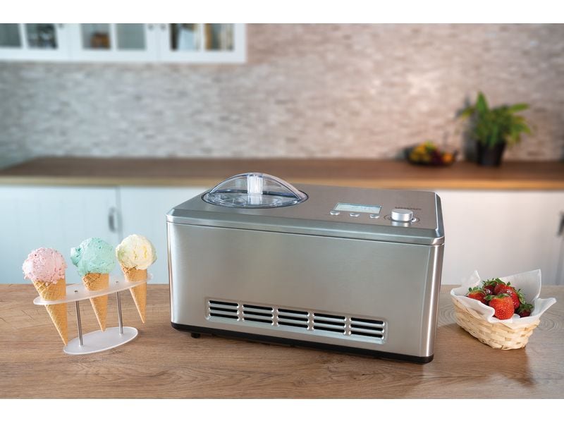 Unold Glacemaschine Nobile 2 l, Silber Eismaschine für 2 Liter Eiscreme