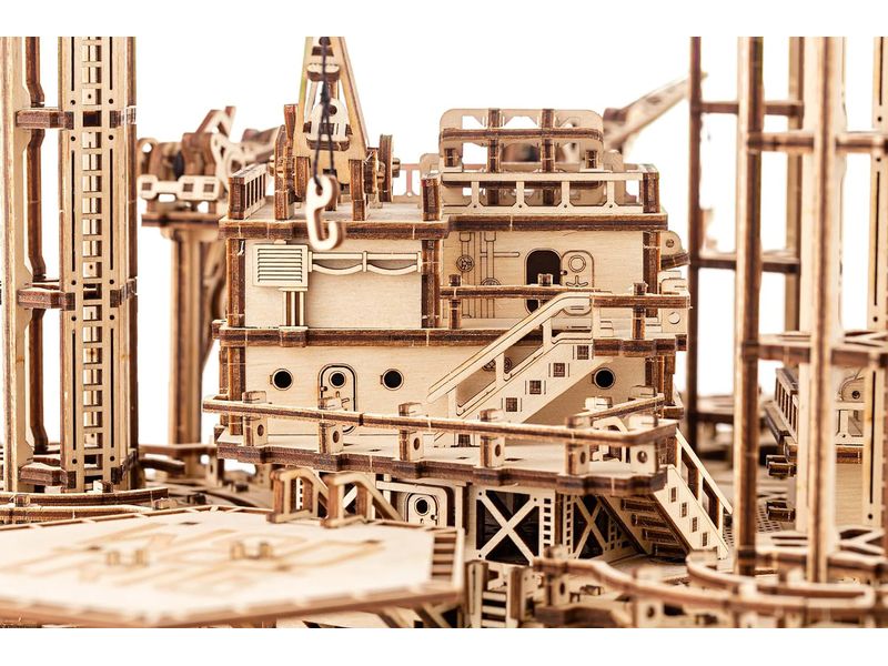 WoodTrick Bausatz Ölbohrinsel Offshore-Bohrinsel 3D Bausatz aus Holz