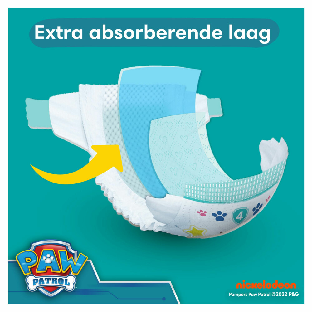 Pampers Baby Dry Luiers Paw Patrol Maat 4 (9-14 kg)222 stuks