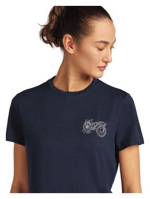 T-shirt Technique Femme Icebreaker Merino 150 Tech Lite Adventure Ride Bleu