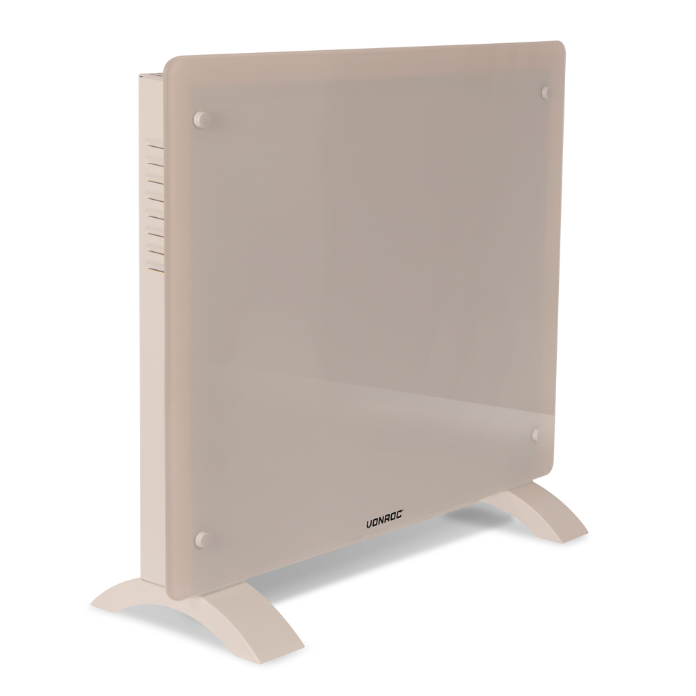Vonroc 1000 watt glazen paneel convector kachel - Beige