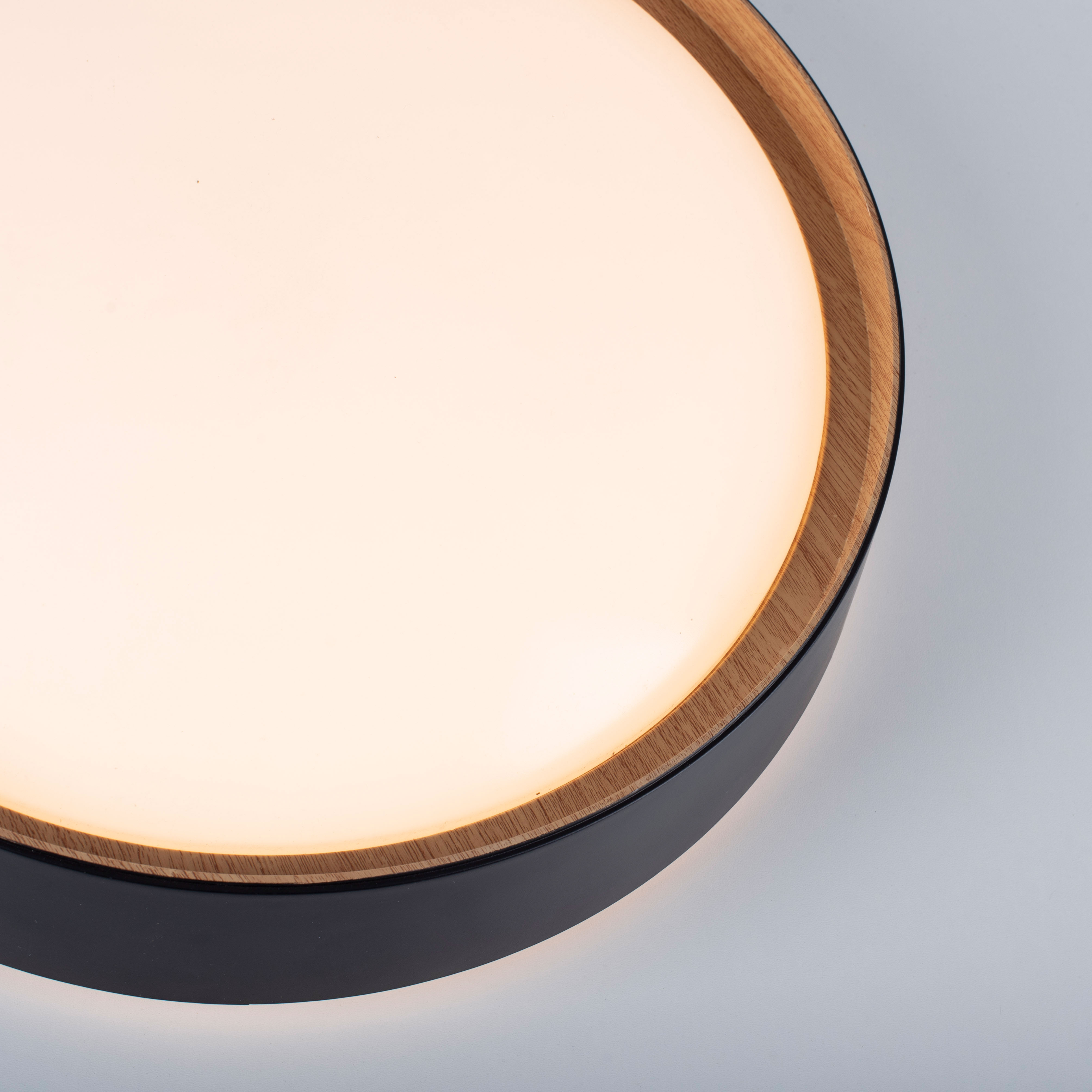 LED-Deckenleuchte - schwarz-Holzoptik - dimmbar