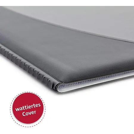 Roth Zeugnismappe / A4 / wattiertes Cover / mit 12 Hüllen / Farbe: grau