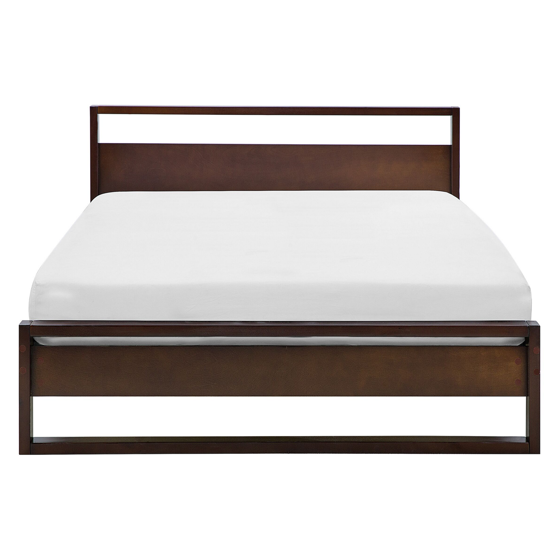 Beliani-GIULIA-Tweepersoonsbed-Donkerbruin-160 x 200 cm-Dennenhout