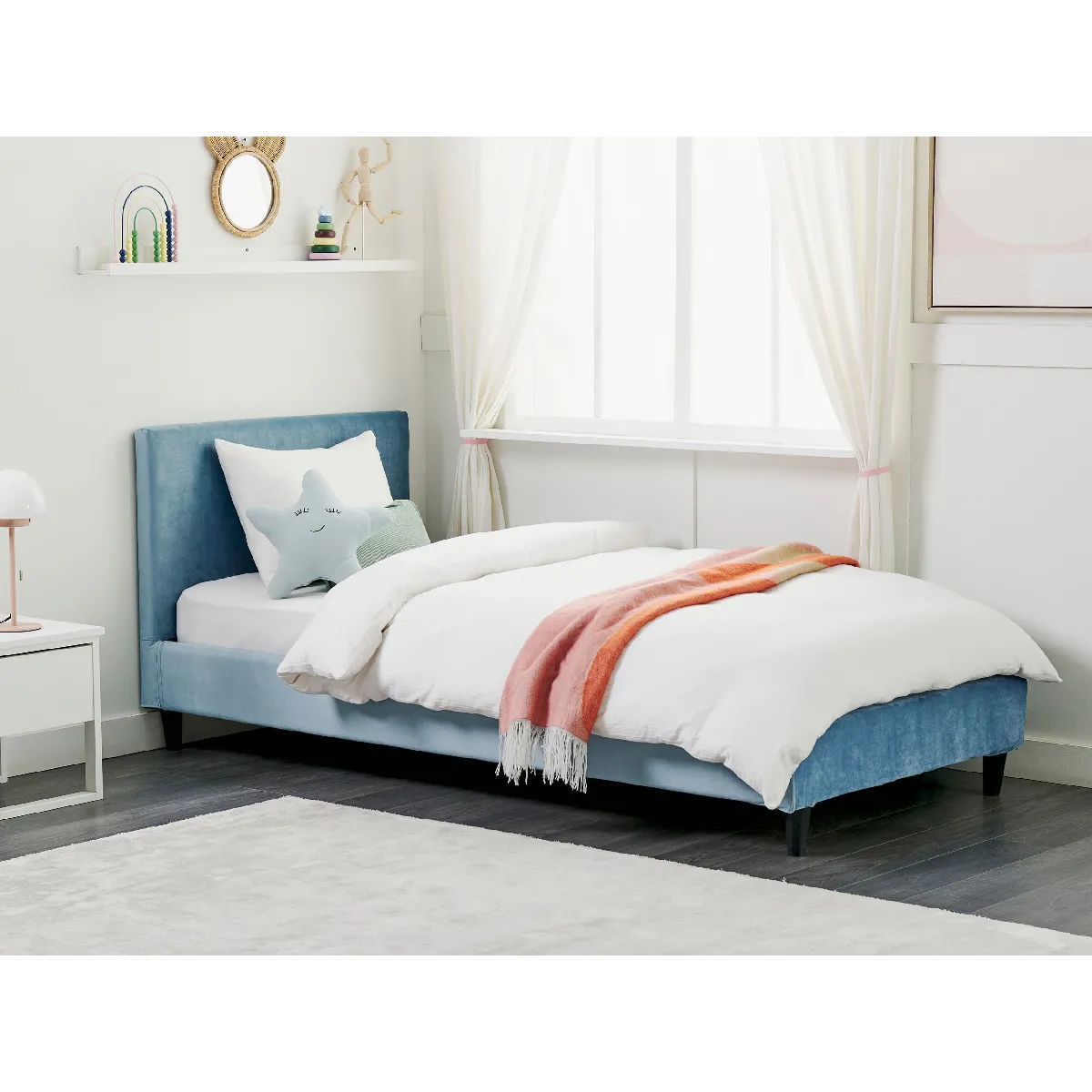 Beliani FITOU 90x200 - Bleu clair