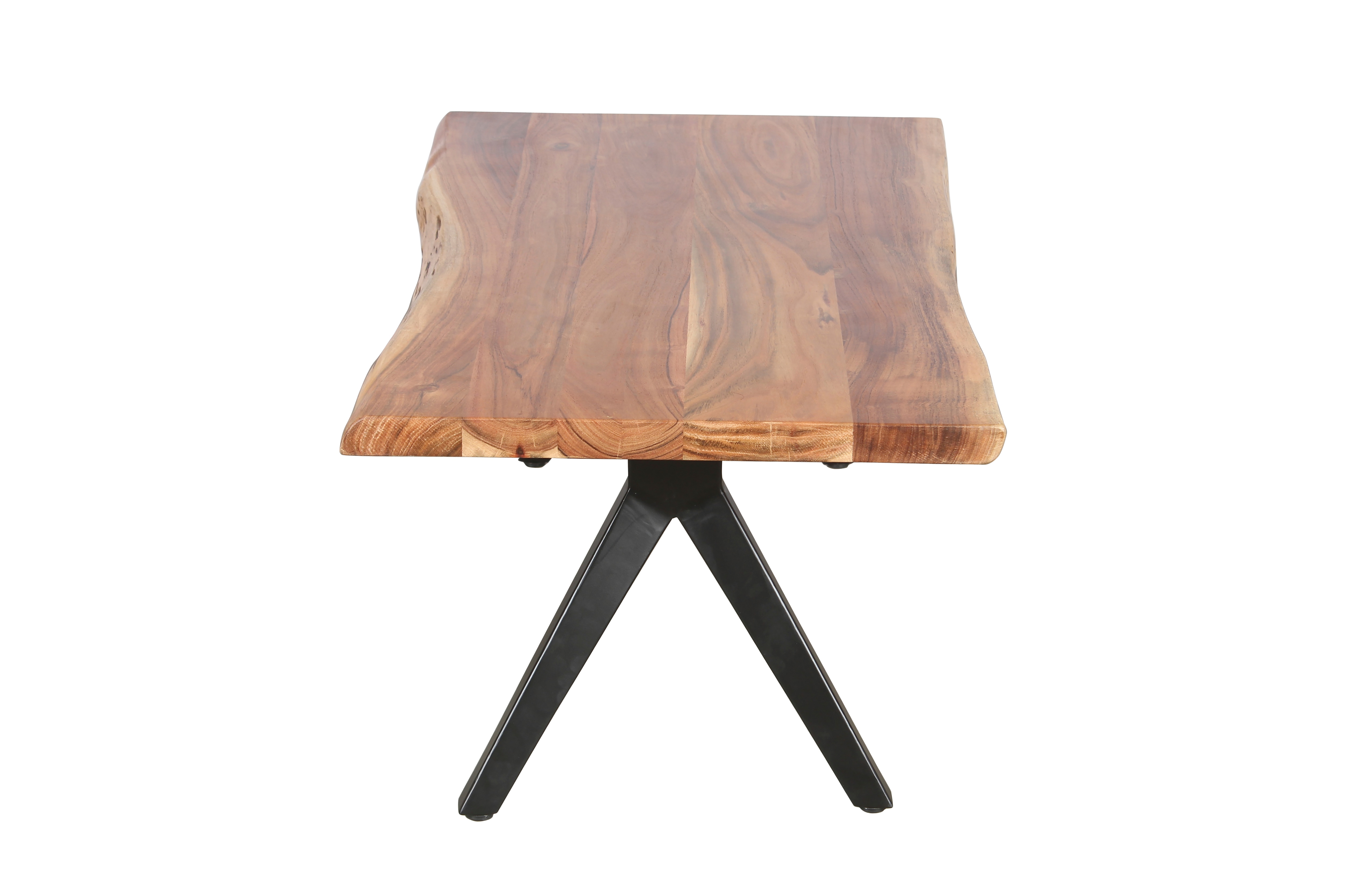 byLIVING Couchtisch CHETA, Breite 115 cm, Akazie natur/schwarz, Baumkante