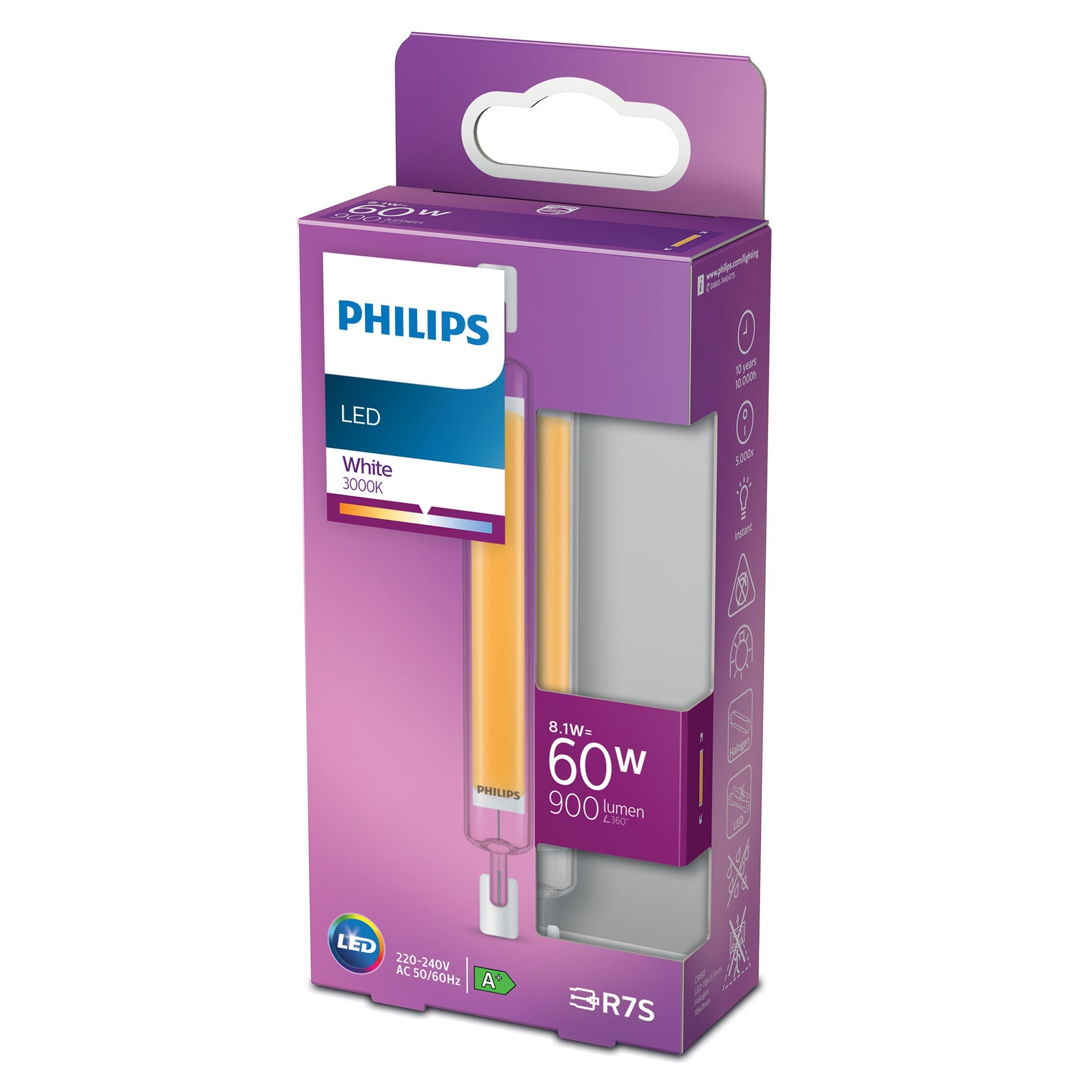 Philips LED-rør R7s 118 mm 900 lm