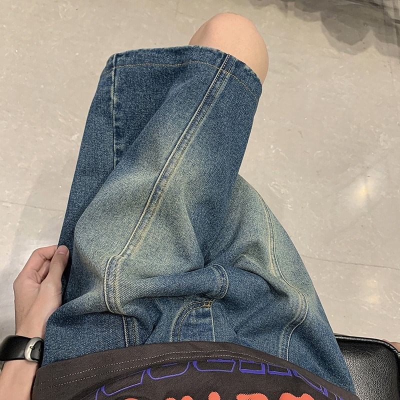 GRAYCIOUS - Mid Rise Washed Panel Denim Shorts