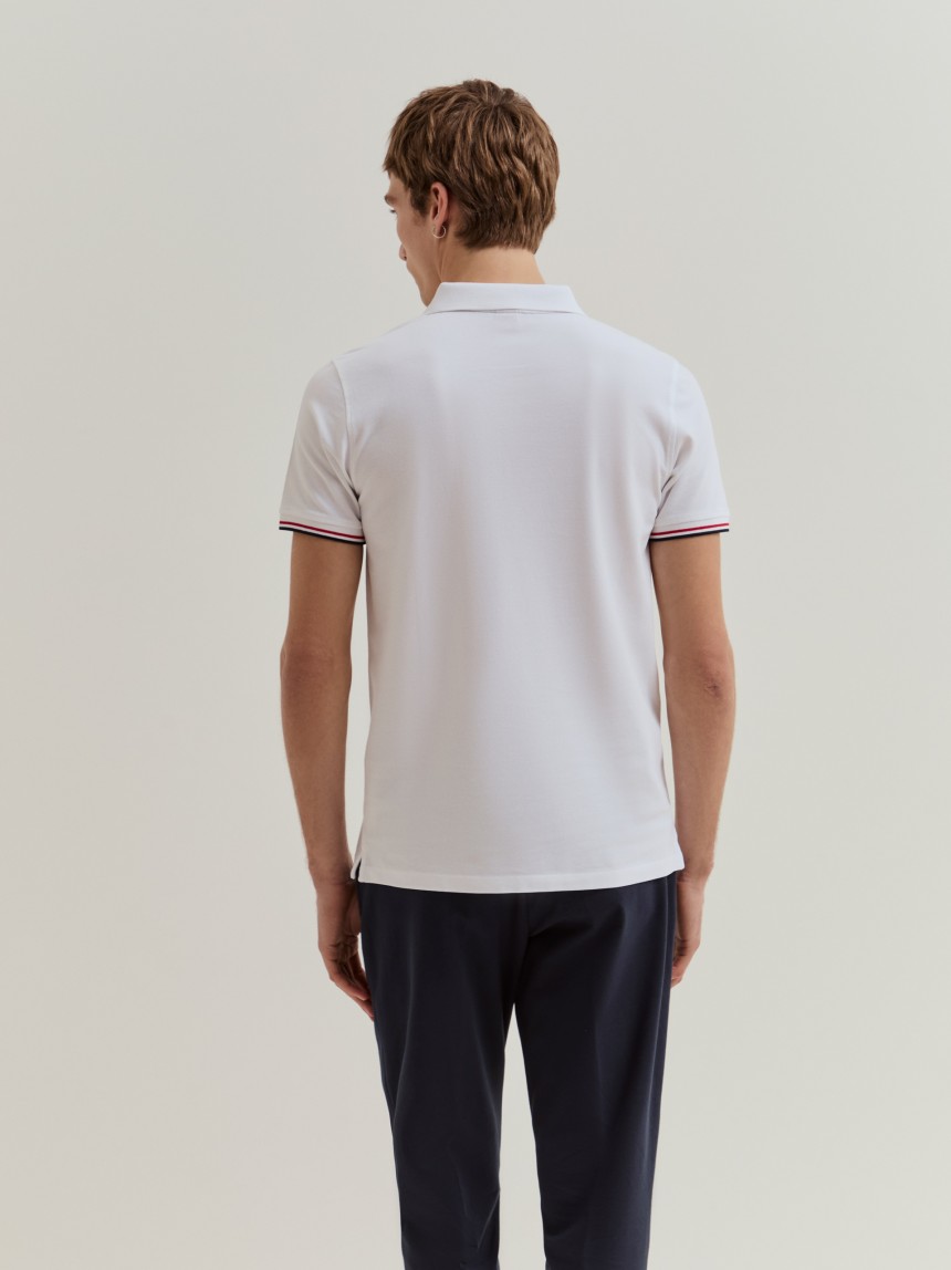 Polo piqué slim fit em algodão
