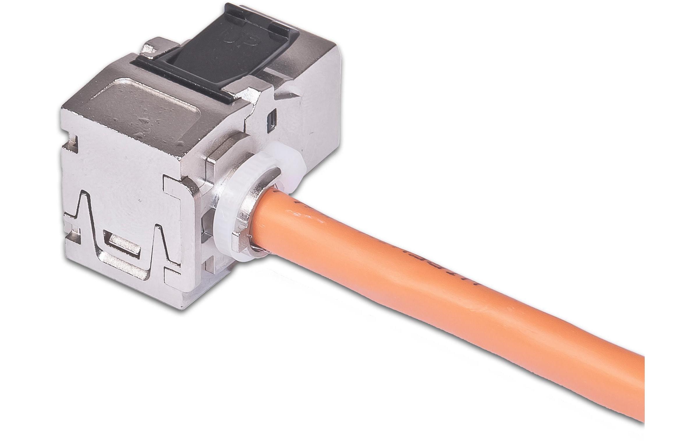 Keystone-Modul Cat.6A, RJ-45, STP 90° gewinkeltKeystone-Modul