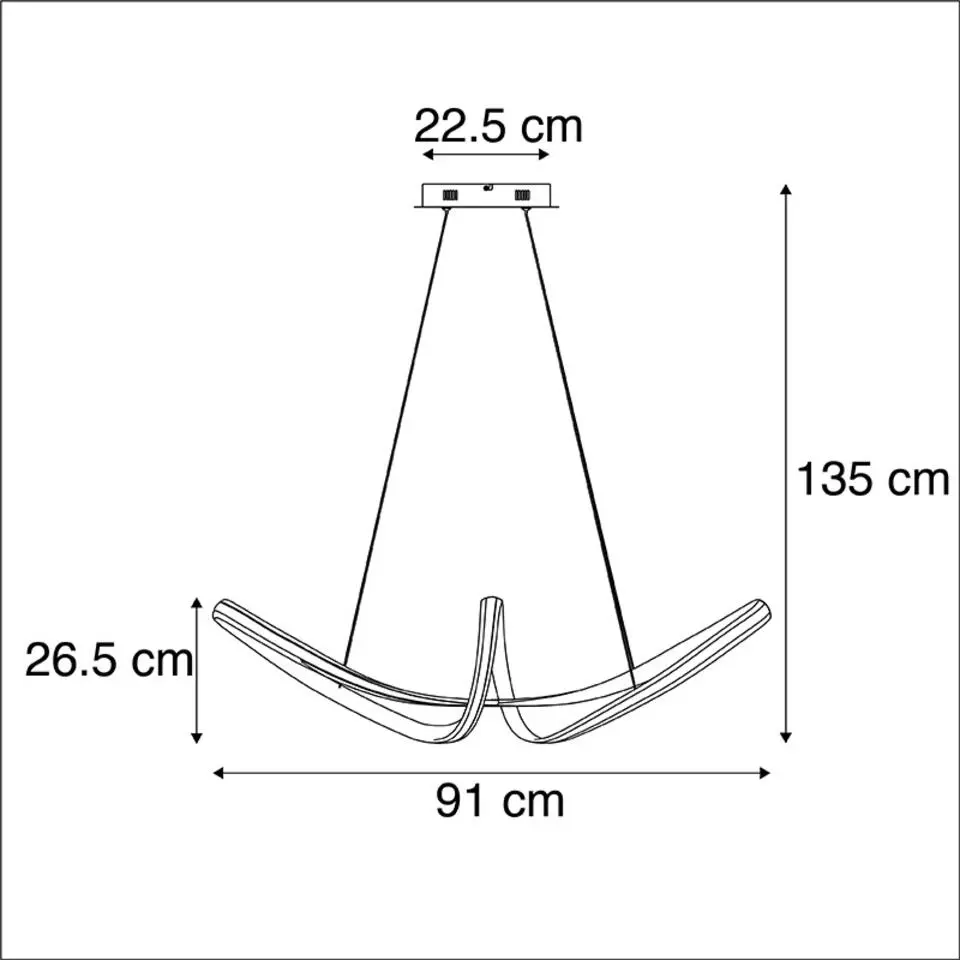 Qazqa hanglampen viola due zilverkleurig geïntegreerde led